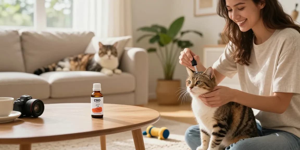 Learn more about CBD oil for cats with wild Alaskan salmon, enhancing pet wellness in a cozy home.