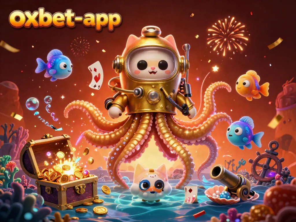 Win big with oxbet-app at the vibrant undersea casino featuring an adventurous kraken and diving cat!