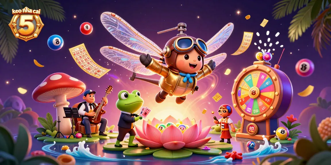 Engage in thrilling betting at keo nha cai 5 with vibrant lottery elements and a dynamic casino scene.