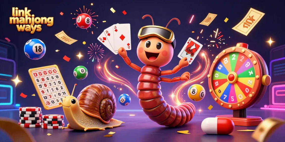 Experience the thrill of link mahjong ways with a vibrant gaming scene featuring animated characters and casino elements.