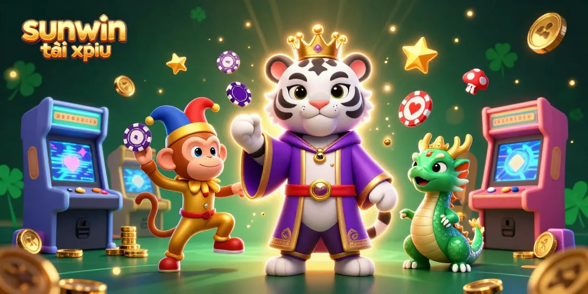 Engage in thrilling sunwin tài xỉu gameplay with colorful characters and dynamic casino elements.