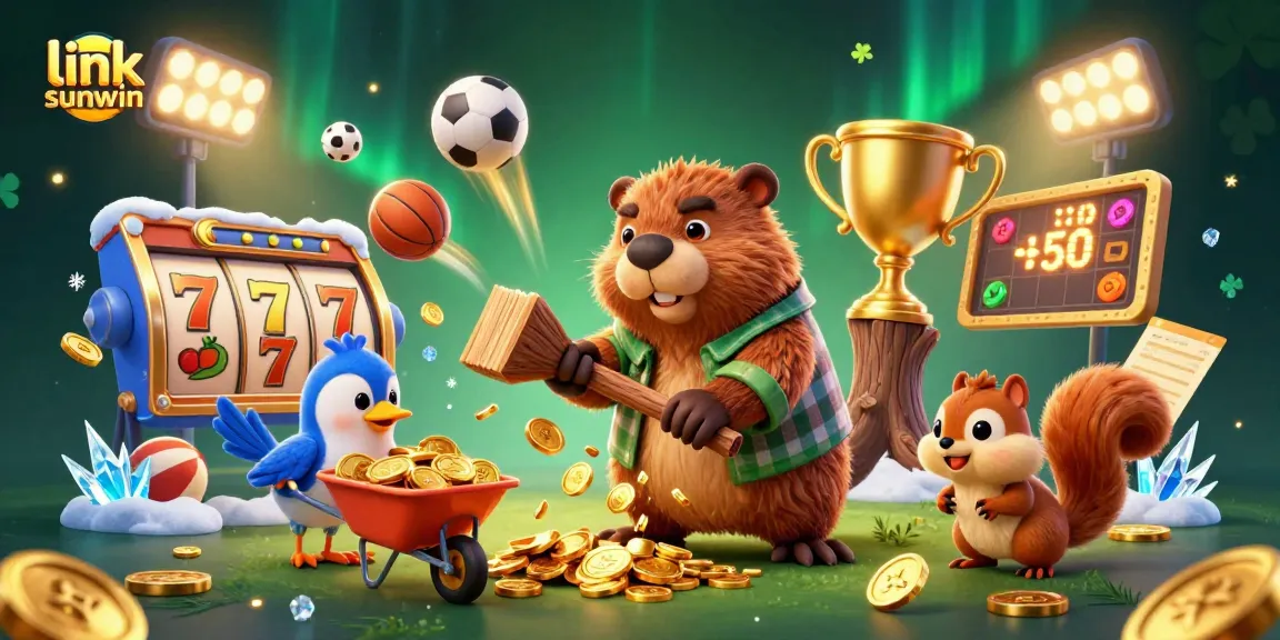 Engage with diverse games at link sunwin, featuring vibrant 3D characters and dynamic casino elements.