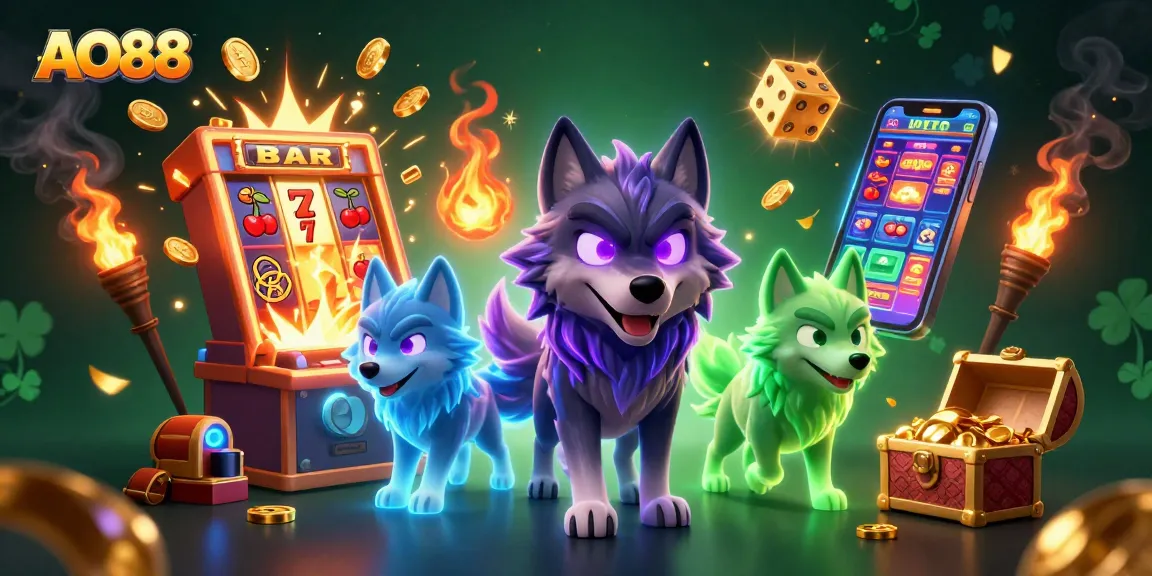 Experience thrilling wins with AO88's dynamic casino scene featuring exhilarating jackpots and vibrant gaming elements.